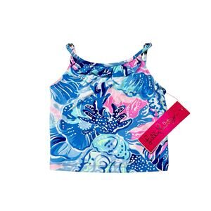 NWT Lilly Pulitzer Ruffle Tankini Swim Top Size 4